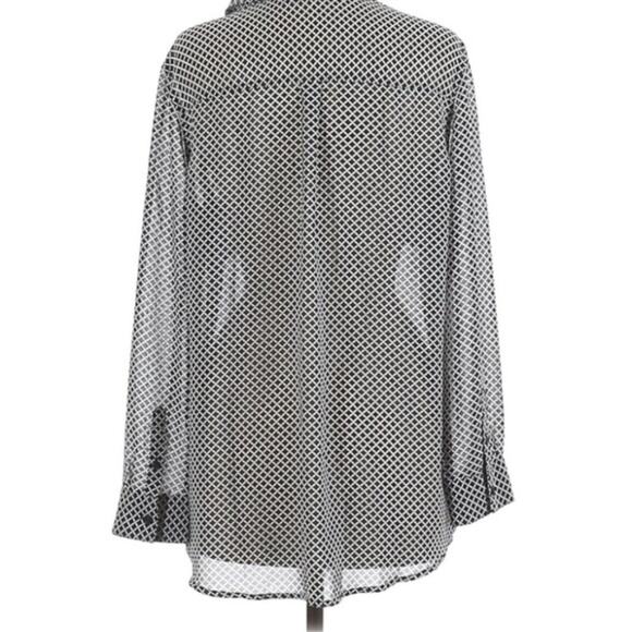 a.n.a.  Sheer Button Down Blouse Shirt Top Large - Picture 2 of 5